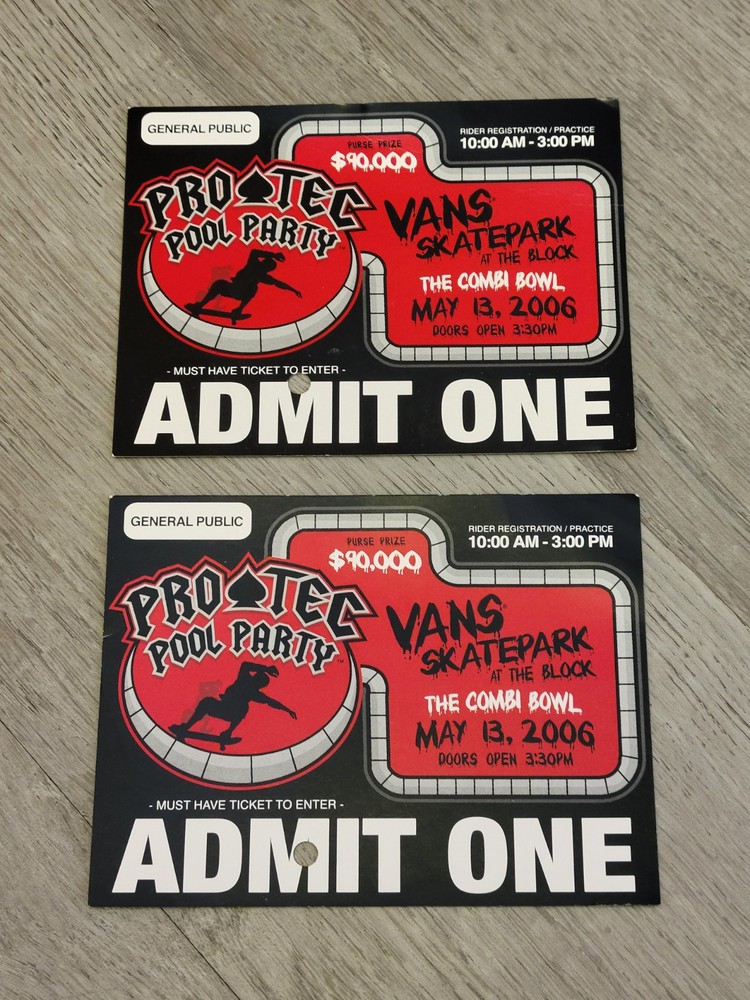 Vans Off The Wall Pro-tec Pool Party 2006 Tickets