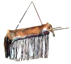 Leather Quiver w/ Red Fox pelt & 2 Arrows Authentic Native American #05