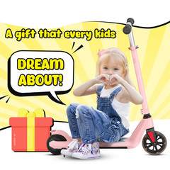 SANOPY Kids Electric Scooter Pink 120W 6MPH Adjustable Pink UL2272 LED Lights