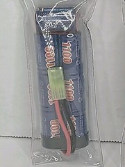 2X J.G Works 1100mA Ni-MH Battery, Mini Tamiya Plug For Airsoft /RC Car Sealed