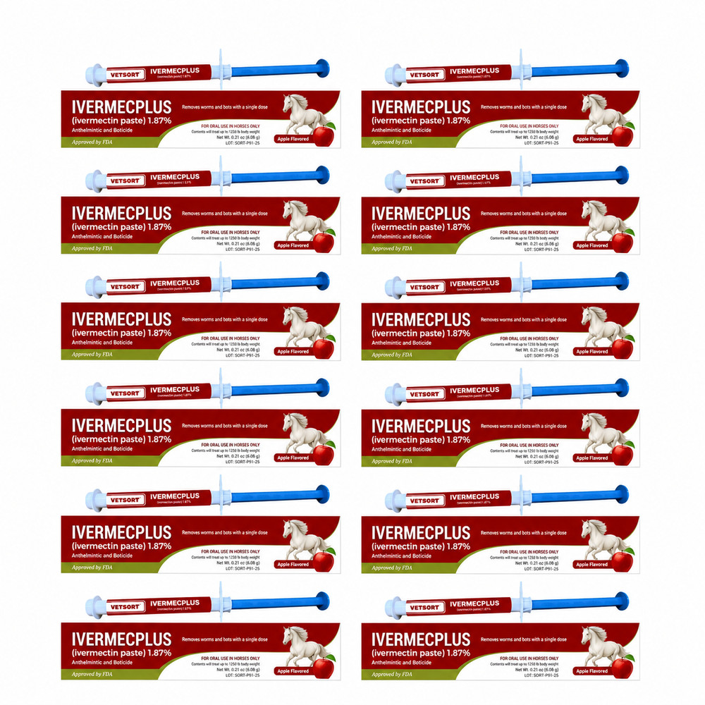 12 Pack In Box Paste Horse Dewormer Apple Flavor Dewormer FREE Shipping to US