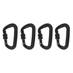 4 Pack Heavy Duty Aviation Aluminum D-Shaped Locking Carabiners Clip 12 KN