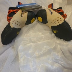 La Sportiva Solution P3 Climbing Shoes Black White Orange Orange Black