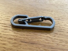 Titanium Carabiner Clip, EDC Keychain, Key Ring, Silver/Grey, 2.55in/65mm Length