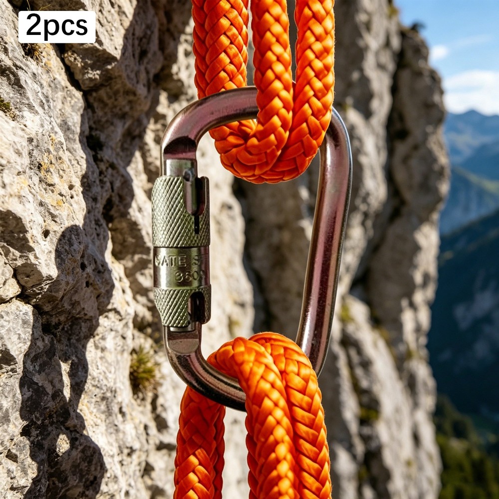 45KN Alloy Steel Auto-lock Main Carabiner, Rock Climbing Carabiner