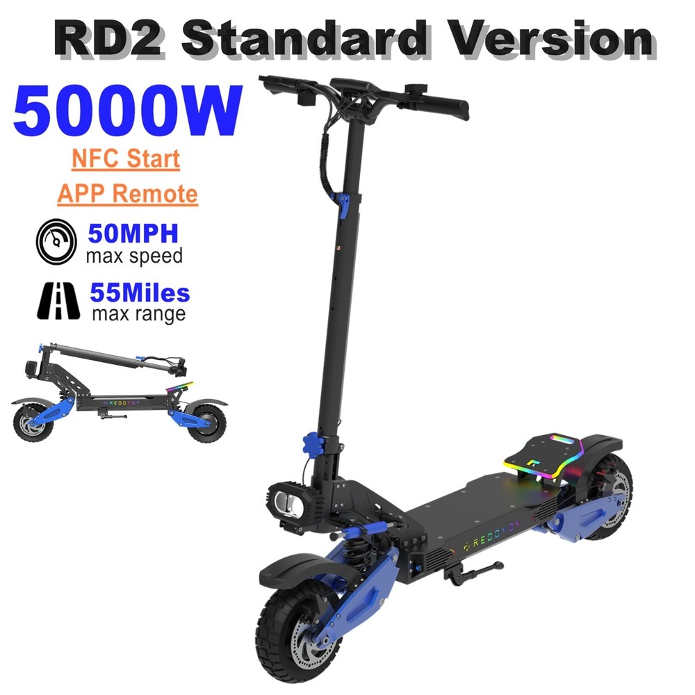 JUNLING 5000W 50MPH Electric Scooter Dual Motors Off-Road Travel APP Control NFC