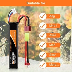 11.1V 2000mAh Airsoft Battery LiPo Rechargeable Hobby w/ Mini Tamiya Connector