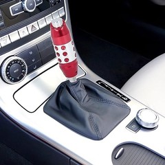 Universal Aluminum Alloy Car Gear Stick Shift Knob with Button Lever Red
