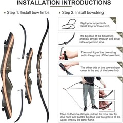 Archery Takedown Recurve Bow 62 inch for Adults 20-50lbs Target Practice&Hunting