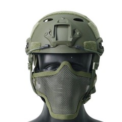 Airsoft Tactical Paintball Protective Combat Helmet Face Mask Black