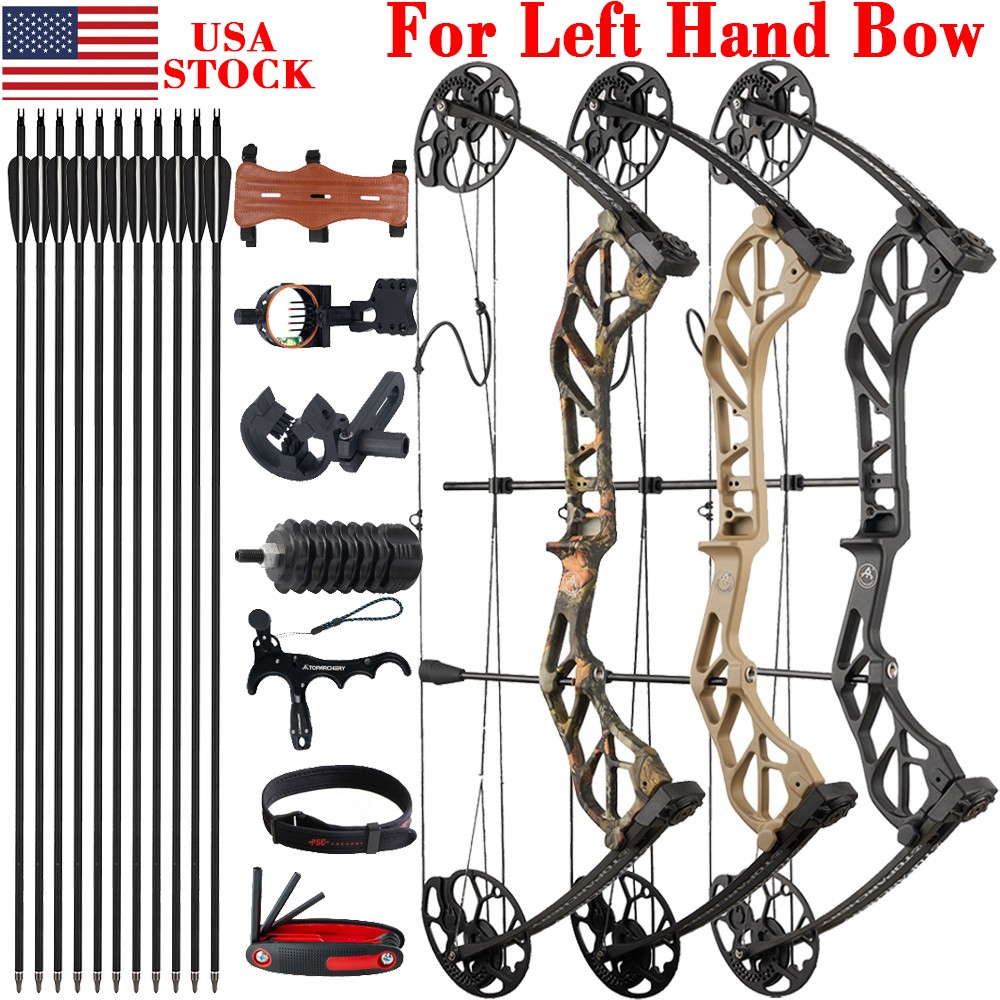 Left Hand Compound Bow 19-70lb Adjustable 320FPS Archery Hunting Shooting Target