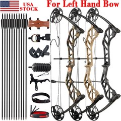 Left Hand Compound Bow 19-70lb Adjustable 320FPS Archery Hunting Shooting Target