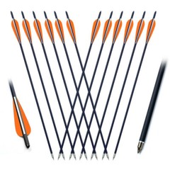 12X Camo Crossbow Bolts 20″ Carbon Arrows 4-Inch Vanes Archery Hunting