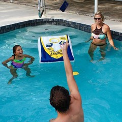 Driveway Games Floating Bean Bag Toss Inflatable Cornhole Game for Outdoor Pool