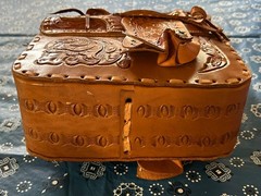 Vintage Leather Horse Saddle Crossbody Shoulder Bag Tooled Western