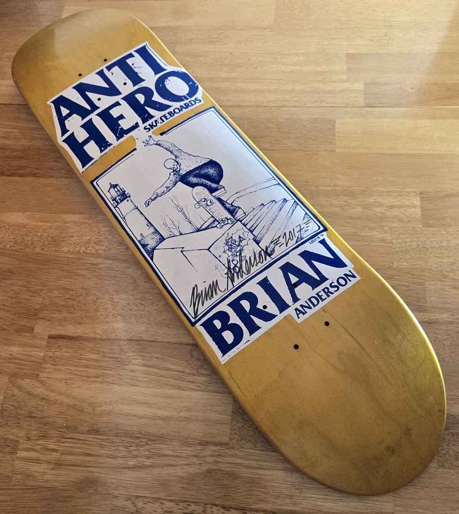 Anti Hero Brian Anderson Autographed Skateboard Deck Rare NOS