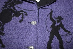 Wooded River ID*Purple Roping Bucking Horse Jacket*Coat*Womens Large*Equestrian
