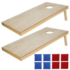 UNFINISHED Wooden Cornhole Bean Bag Toss Game Set Lawn Backyard Playset 4 x 2FT