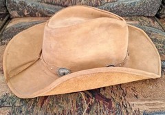 Stetson Rodeo Drive Collection Nubuck Leather Cowboy Hat L Concho Western USA