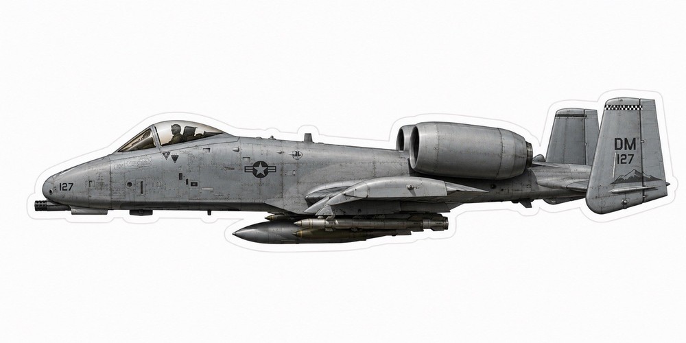 A-10 Thunderbolt II Warthog Sticker Die Cut Military Aircraft Decal Aviation