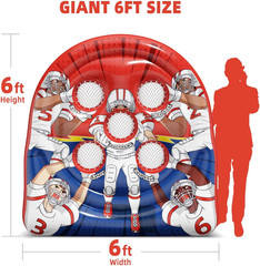 6FT Giant Inflatable Football Target Toss Game – Fun Indoor & Outdoor Yard Games