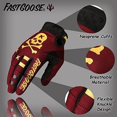 Dirt Bike Motorcycle Gloves – Motocross, Motorbike & ATV Off Road Medium Maroon