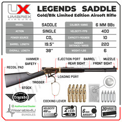 Umarex Legends Saddle Gold/Blk Limited Edition 6mm Airsoft Rifle w/CO2 and BBs