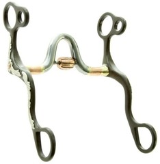 Formay 174889BR Floral Brown Sweet Iron 5” Mouth Bit with Copper Bars & Roller