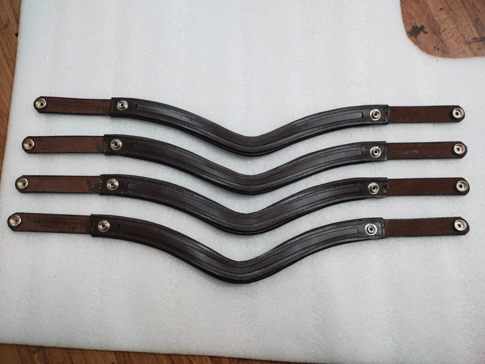 Set of 7 Empty Channel Leather Snap Browband in All Sizes & Shapes (6 & 8 mm)