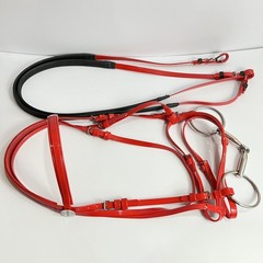 Horse English Tack Soft Biothane Bridle with Free Reins & Loose Ring Bit