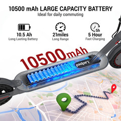 Ladped LP80 ADULT ELECTRIC SCOOTER 350W LONG RANGE 30KM HIGH SPEED 19MPH 10.5AH