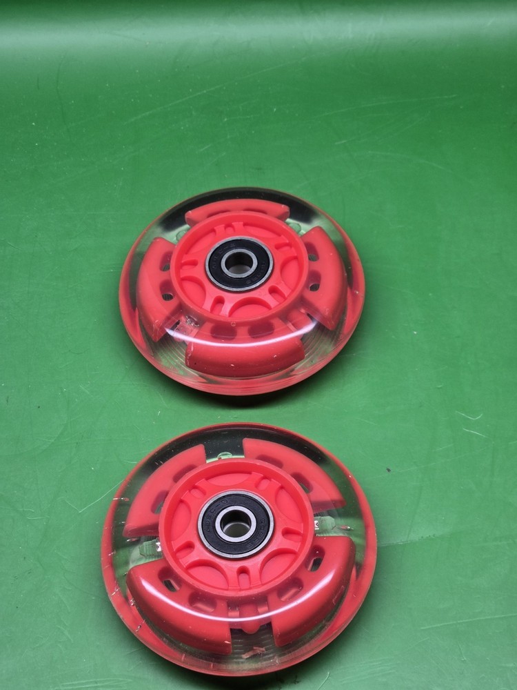 LED SCOOTER WHEELS 80MM LED LIGHT UP REPLACEMENT RAZOR SCOOTER 2 PACK RED