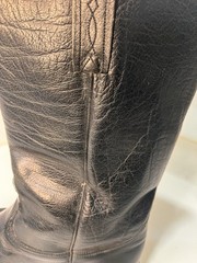 Cowboy Boots For Men Elegant Black Textured Leather Made In Spain 11 1/2D