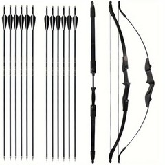 57″ Archery Recurve Bow 20 30 40 LBS Left/Right Hand Universal Bow & 12 Arrows