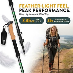 100% Carbon Fiber Trekking Poles by USA Brand – Ultra Strong Lightweight Coll…
