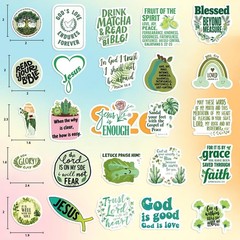Bible Verse Stickers Jesus Inspirational Green Christian Stickers for Adults
