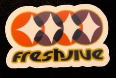 FRESH JIVE STICKER “”PATTERN” 4“ X 2 1/2“ (LOS ANGELES 1990 VINTAGE)￼ GLOSSY