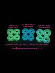 Full🌑Moon 97A Dual Glow Swirl Dual Wield Park Shape Skateboard Wheels Brand New