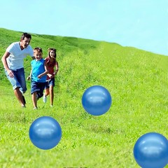 6Inch Inflatable Bouncy Balls Set with Hand Pump 6 Pieces, Blue