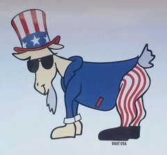 🐐 GOAT USA STICKER – UNCLE SAM GOAT – FREE SHIPPING – New!