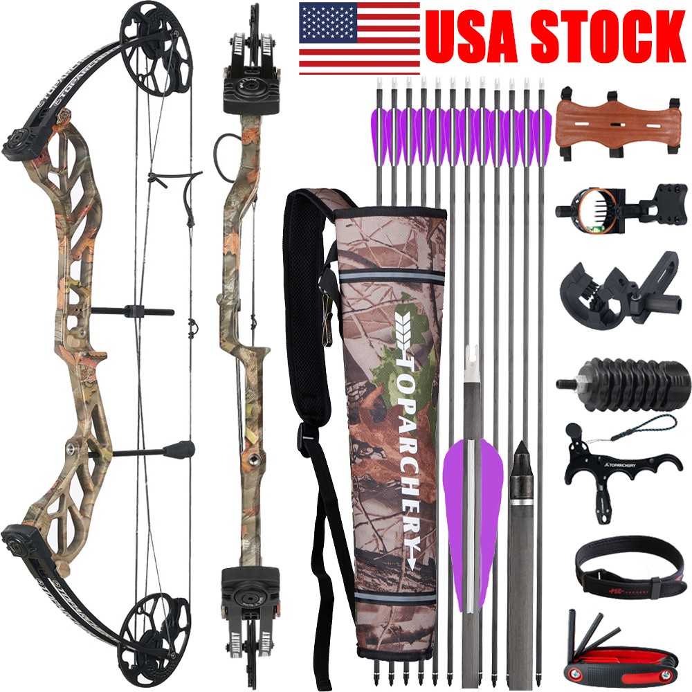 19-70lbs Adjustable Compound Bow 320FPS Hunting Arrows Archery Hunt Shoot Target