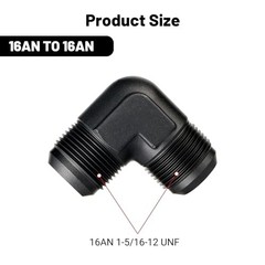 16AN Male to Male Flare 90 Degree Union Coupler Fitting Coupling Aluminum
