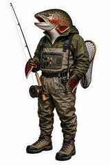 Rainbow Trout Fish Wading Guide Sticker Fly fishing Decal tackle box Kayak
