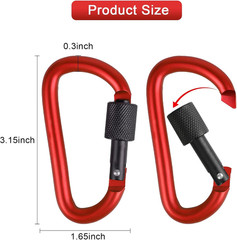 10 Pack Carabiner, 3 inch Aluminum D-Ring Locking Carabiner Clip, Snap Hook S…