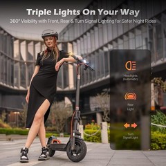 600W/367W Adult Electric Scooter 10″ Tires Long Range E-Scooter CityCommuter APP