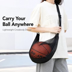 Mesh Basketball Bag Lightweight Ball Carry Bag Adjustable Shoulder Strap for Bas