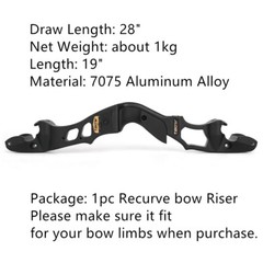 19″ ILF Recurve Bow Riser Aluminum Takedown Handle American Hunting Archery RH