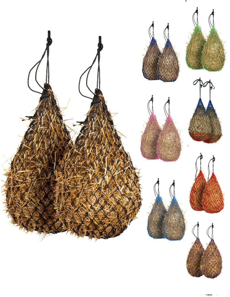 Majestic Ally 2 pcs Slow Feed 42” Hay Net with soft 2″x2″ holes for Horses