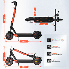 Electric Scooter Adults, 800W Peak Power & 21 MPH Portable 10″ Pneumatic Tires