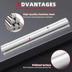 5 Inch Straight Exhaust Pipe, 5″ Stainless Steel 5 Inch with Two Clamps